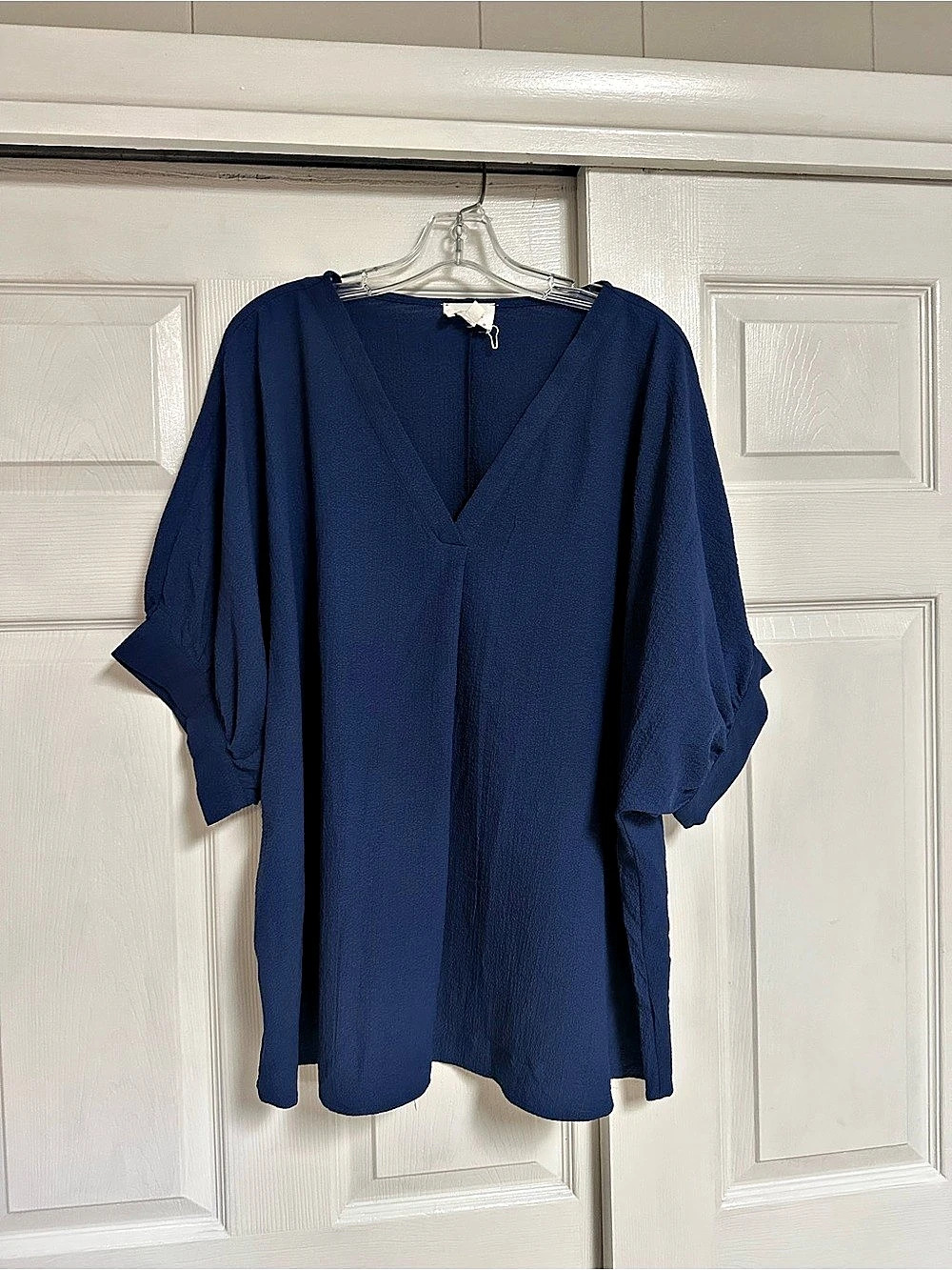 Women's Blue V-Neck Tunic